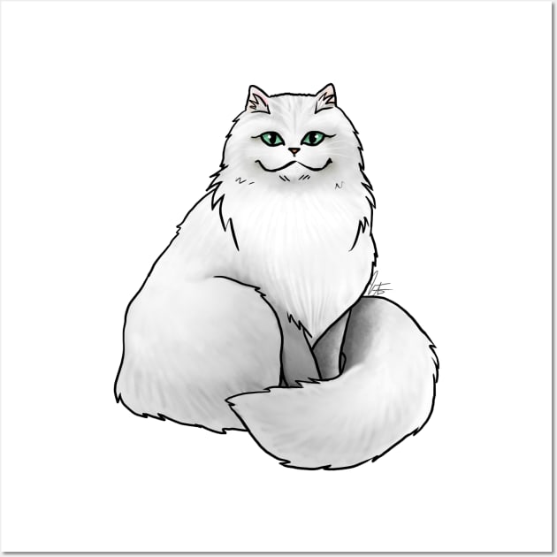 Cat - Persian - White Wall Art by Jen's Dogs Custom Gifts and Designs